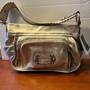 B Makowsky Metallic Gold Shoulder Bag